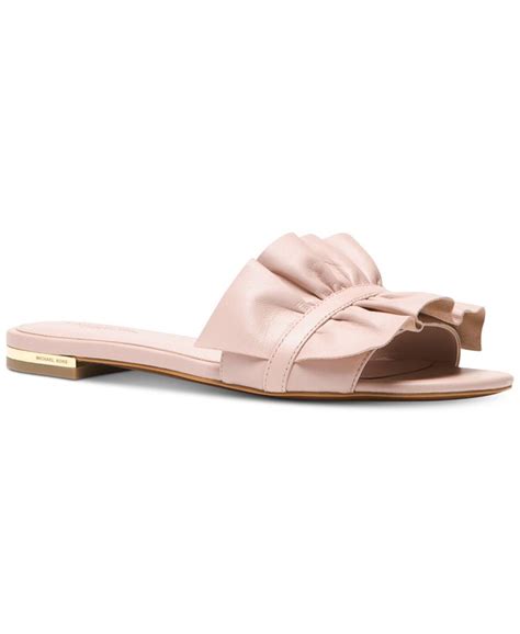 michael kors bella ruffle slide|MICHAEL Michael Kors Bella Ruffled Leather Sport Slide Sandal.